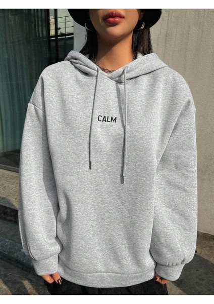 Unisex Growth Baskılı Oversize Pamuklu Sweatshirt
