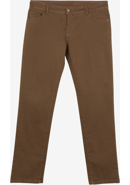 Normal Bel Dar Paça Slim Fit Vizon Erkek Pantolon 4A1400000101