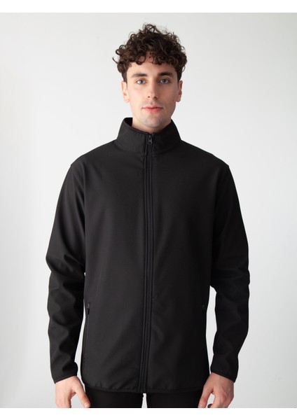 Siyah Özelleştirilebilir Softshell Ceket