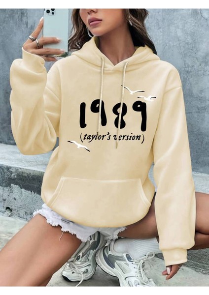 Unisex 1989 Taylor's Version Baskılı Oversize Sweatshirt Hoodie