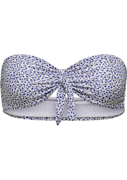 Onlella Bandeau Top Normal Kalıp Desenli Açık Mavi Kadın Bikini Üst