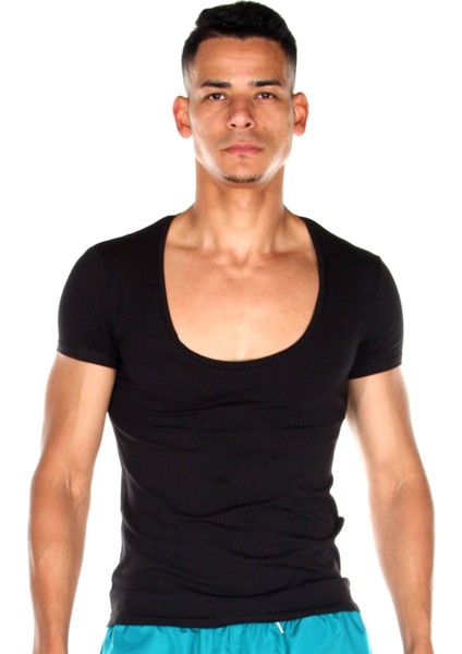 Bisiklet Yaka Siyah Erkek T-Shirt DZN8701