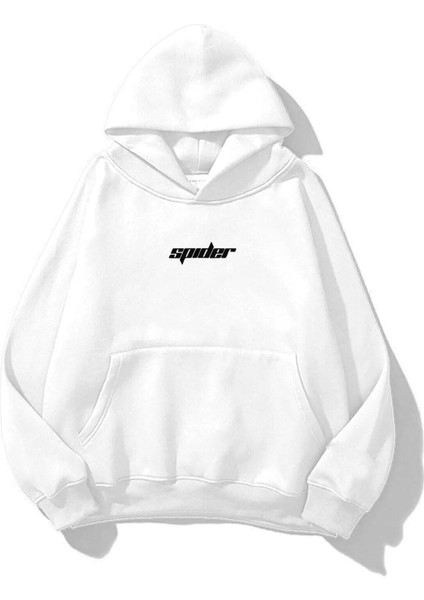Unisex Spider Örümcek Baskılı Oversize Sweatshirt Hoodie