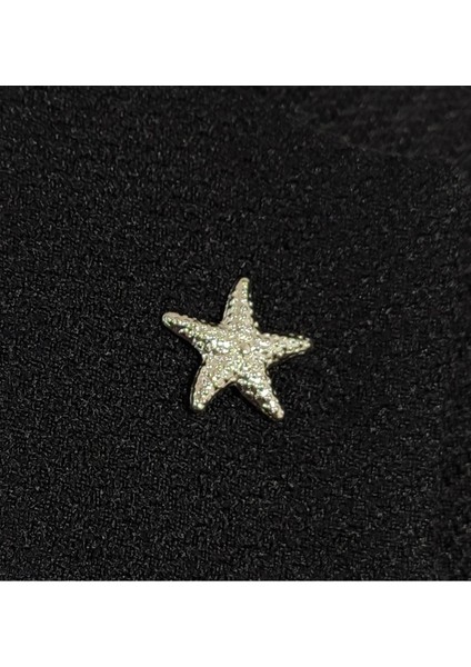 Deniz Yıldızı Figürlü Gümüş Gri Renginde Metal Ceket Yaka Iğnesi Yaka Broşu modelleri