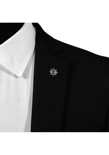 Dümen Görünümlü Black Nikel Renginde Zincirsiz Yaka Iğnesi Yaka Broşu fırsatları