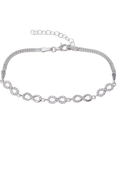 5'li Sonuzluk Model 925 Ayar Gümüş Kadın Bileklik