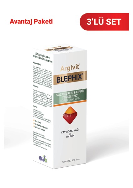 Blephix Göz Çevresi ve Kirpik Temizleyici Köpük Şampuan 100 ml 3'lü Paket