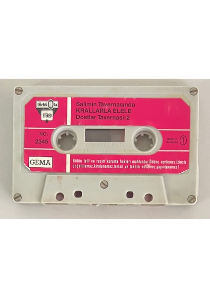 Salimin Tavernasında Krallarla Elele Kaset (Türküola Alman Baskı Kartonet Yoktur Sadece Kasettir Dönem Baskı Kaset)