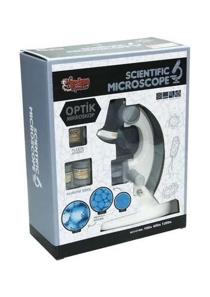 Eğitici Işıklı Objektif Mikroskop Seti