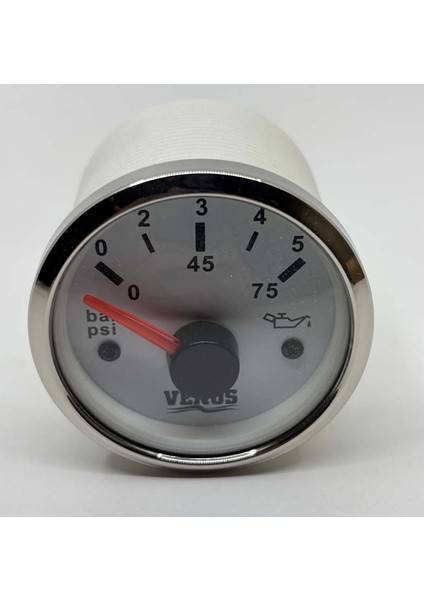 Marin Tip Yağ Saati Beyaz Göstergeli ( 5 Bar 75 Psi )