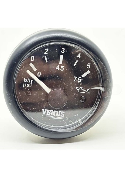 Marin Tip Yağ Saati Siyah Göstergeli ( 5 Bar 75 Psi )