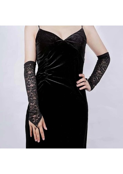 Parmak Askılı Zarif Gece Şıklığı Dantel Eldiven 40 cm fiyatları