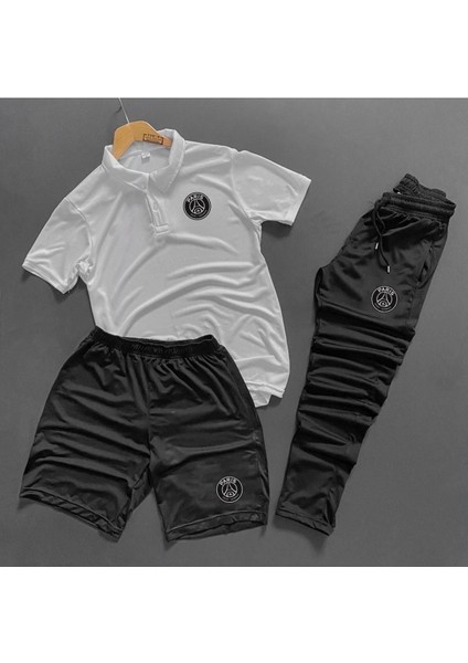 Erkek Polo Yaka Tshirt Şortlu Scuba Eşofman Takımı