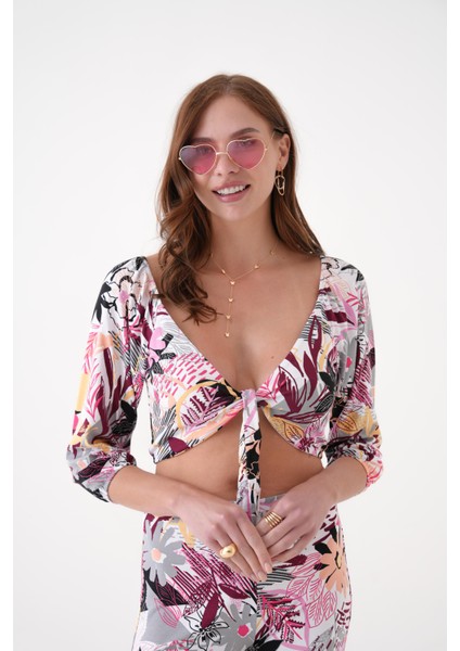 Çiçek Desenli Penye Bluz Pantalon Takım fiyatları