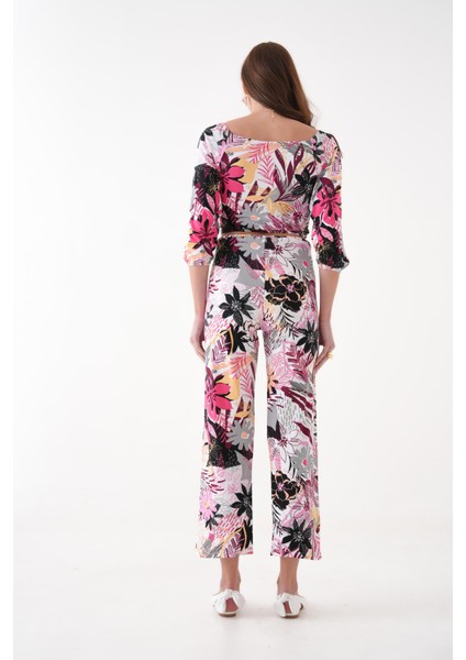 Çiçek Desenli Penye Bluz Pantalon Takım fırsatları