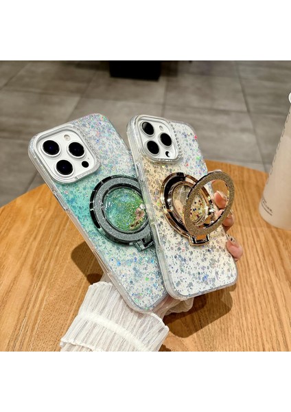 iPhone 13 Kılıf Damla Simli Renk Geçişli Manyetik Şarj Özellikli Bling Kapak fiyatları