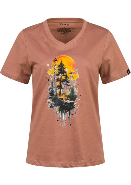 Alone Baskılı V Yaka Kadın T-Shirt 413