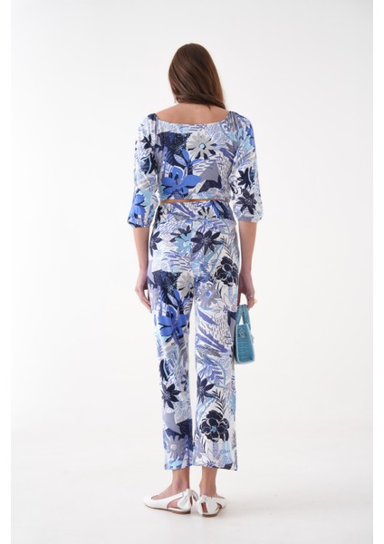 Çiçek Desenli Penye Bluz Pantalon Takım fırsatları