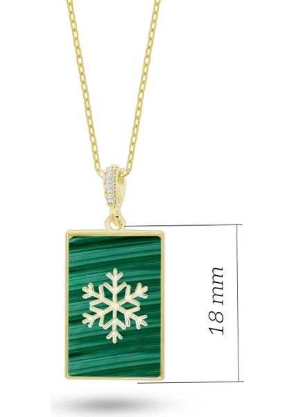 Doğal Taşlı Kar Tanesi Gümüş Kolye Malahit Taşlı Sarı Maden modelleri