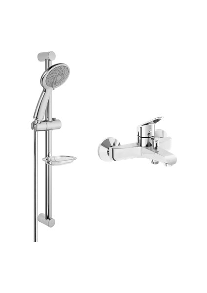 Serenity Banyo Bataryası ve Samba Sürgülü El Duşu Takımı, Krom