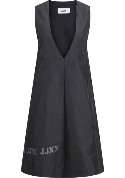 Jxmaia V-Neck Hype Dress Ln V Yaka Düz Siyah Kadın Midi Elbise indirimleri