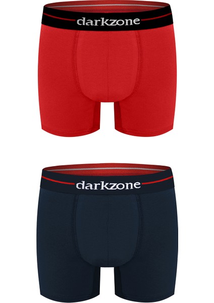 DZNVD1103 Düz Kırmızı - Lacivert Erkek Boxer