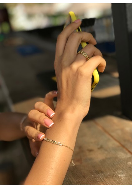 Gümüş Üzeri 14 Ayar Altın Kaplama Retro Zincir Bileklik modelleri