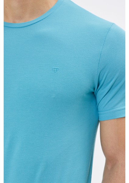 Regular Fit Bisiklet Yaka %100 Pamuk Kısa Kollu Basic Penye T-Shirt-PE3601TY22 fiyatları