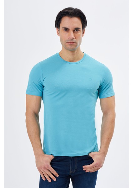 Regular Fit Bisiklet Yaka %100 Pamuk Kısa Kollu Basic Penye T-Shirt-PE3601TY22 modelleri