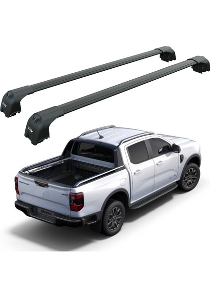 Ford Ranger Wildtrak (2023-2025) Kasa Üstü Bed Rack Taşıyıcı Bar – Siyah | Kilitli Sistem |