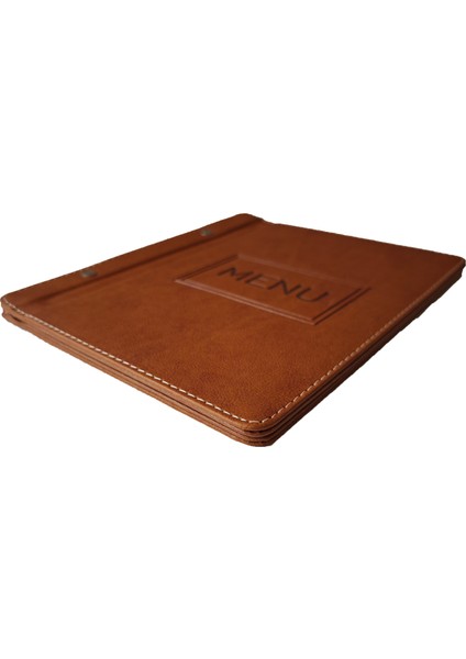 A5 - 5 Yapraklı Deri Menü Kabı - 23X15 cm (Kahverengi) fiyatları