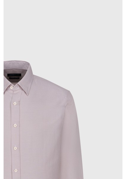 Pamuklu Oxford Slim Fit Dar Kesim Gizli Düğmeli Yaka Armürlü Gömlek fiyatları