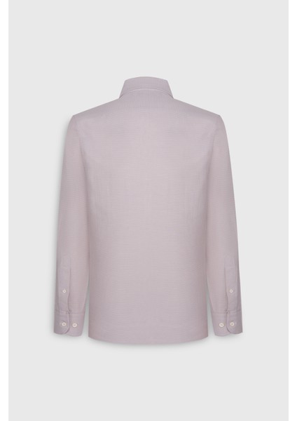 Pamuklu Oxford Slim Fit Dar Kesim Gizli Düğmeli Yaka Armürlü Gömlek fırsatları