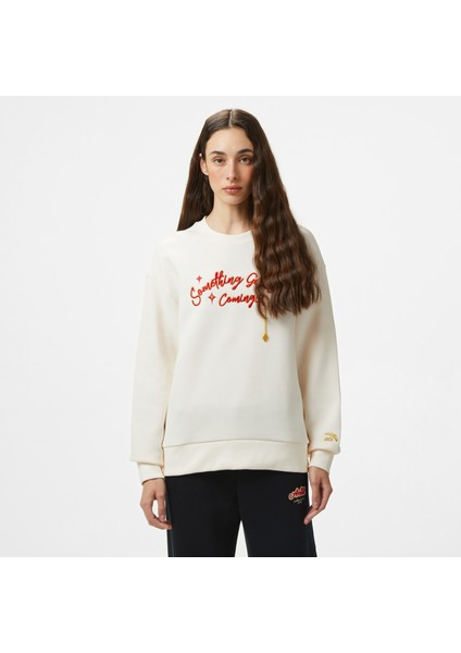 Cny Good Luck Kadın Beyaz Sweatshirt.1