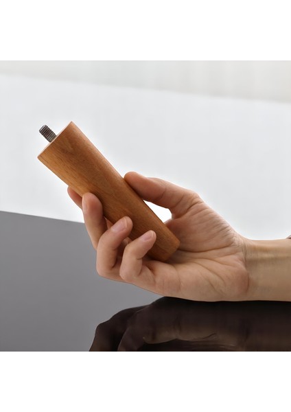 8 Adet Ahşap Ayak 12 cm Açık Meşe M8 Civatalı Bağlantı Aparatlı Dolap Mobilya Koltuk Kanepe Destek Ayağı Ayakları