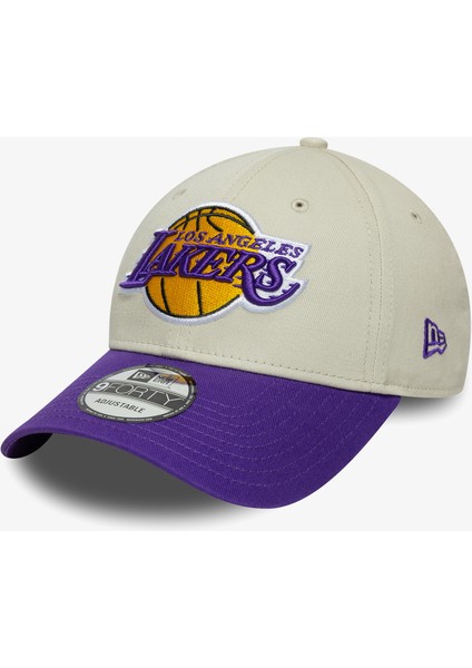 Contrast Patch La Lakers Unisex Krem/mor Şapka.-