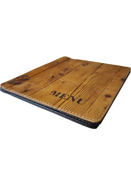 A5 - 5 Yapraklı Deri Menü Kabı - 23X15 cm (Ağaç Desenli) fiyatları