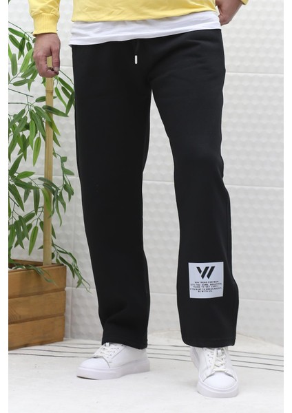 Erkek Kışlık 3 Iplik Şardonlu Bol Kesim Baggy Eşofman Altı Wafra