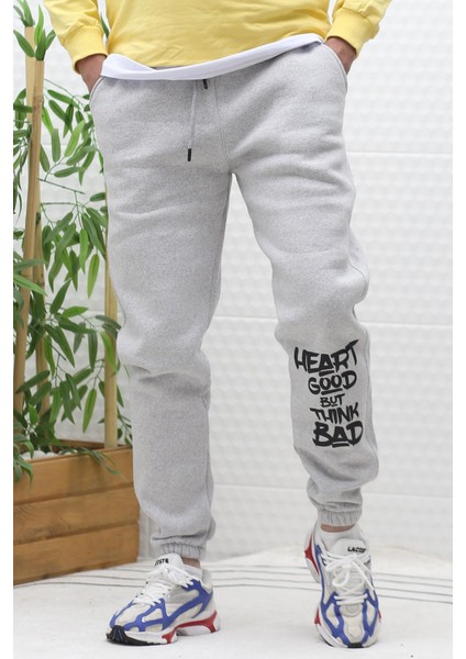 Erkek Kışlık 3 Iplik Şardonlu Eşofman Altı Heart Baskı modelleri