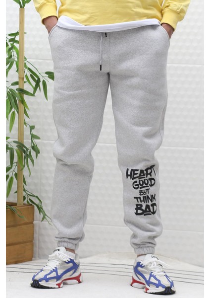 Erkek Kışlık 3 Iplik Şardonlu Eşofman Altı Heart Baskı fırsatları