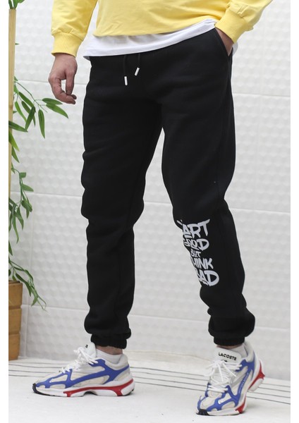 Erkek Kışlık 3 Iplik Şardonlu Eşofman Altı Heart Baskı fırsatları