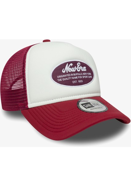 Oval Foam Patch Trucker Kadın Kırmızı/beyaz Şapka.- fırsatları