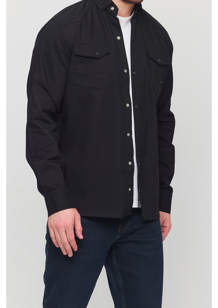 Slim Fit Çift Cepli Çıtçıtlı Dar Kalıp Pamuklu Kot Gömlek fırsatları