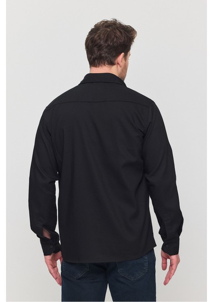 Slim Fit Çift Cepli Çıtçıtlı Dar Kalıp Pamuklu Kot Gömlek