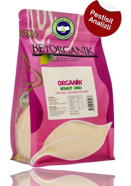 Organik Nohut Unu 500 gr (Pestisit ve Aflatoksin Analizli)