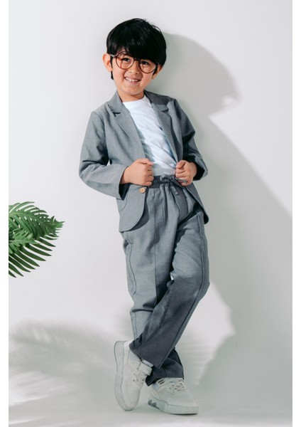 Erkek Bebek&çocuk Spor Takım Elbise 3'lü Set Düğün Özel Gün