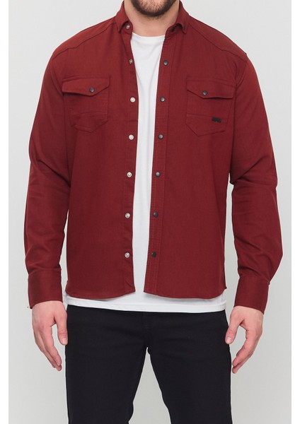 Slim Fit Çift Cepli Çıtçıtlı Dar Kalıp Pamuklu Kot Gömlek fırsatları