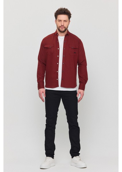 Slim Fit Çift Cepli Çıtçıtlı Dar Kalıp Pamuklu Kot Gömlek indirimleri