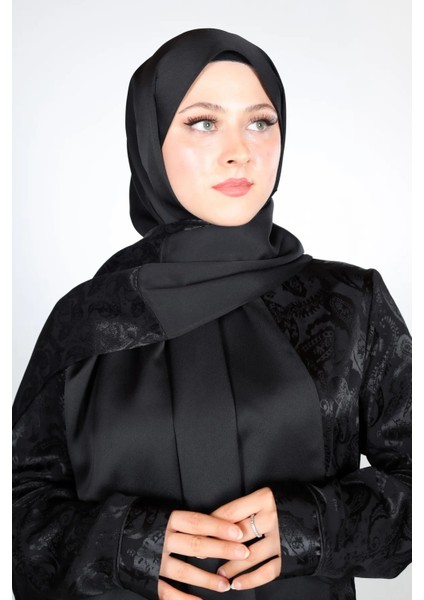 Desenli Jessica Ipeği Siyah Ferace