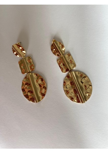 Ezme Plaka Sallantılı Altın Renk Küpe indirimleri